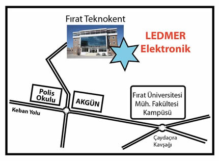 Ledmer Led Elektronik Teknolojileri Fırat Teknokent Krokisi